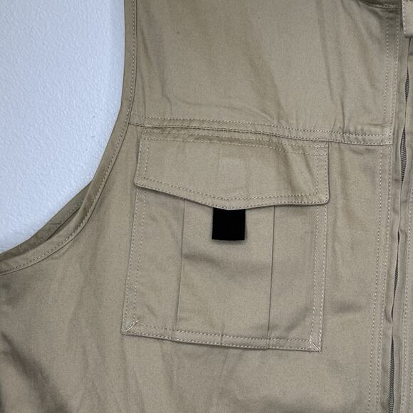 Boulder Creek Trading Co. Mens Outdoor Utility Vest Multi Pocket Khaki 2XL Tall - Picture 4 of 7